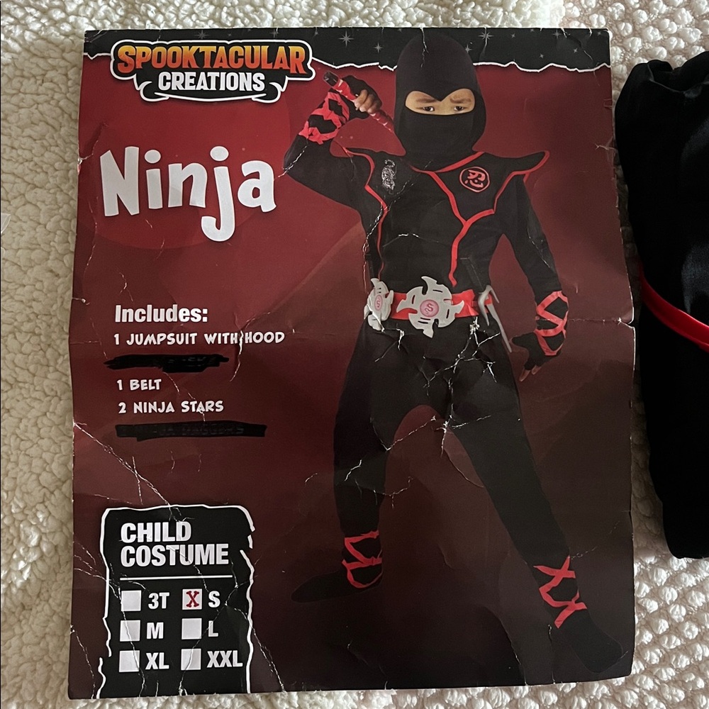 Spooktacular Creations Ninja Costume for Kids - Black and Red